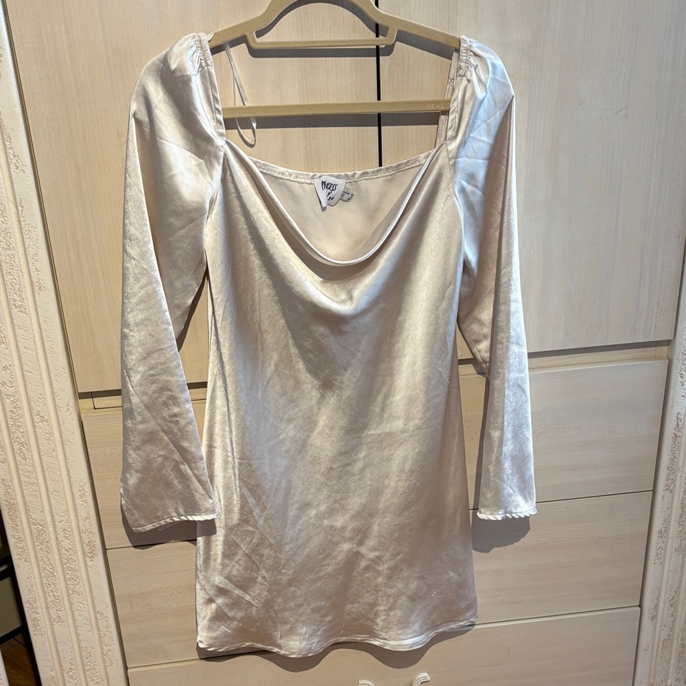 Princess Polly Cream Satin Dress